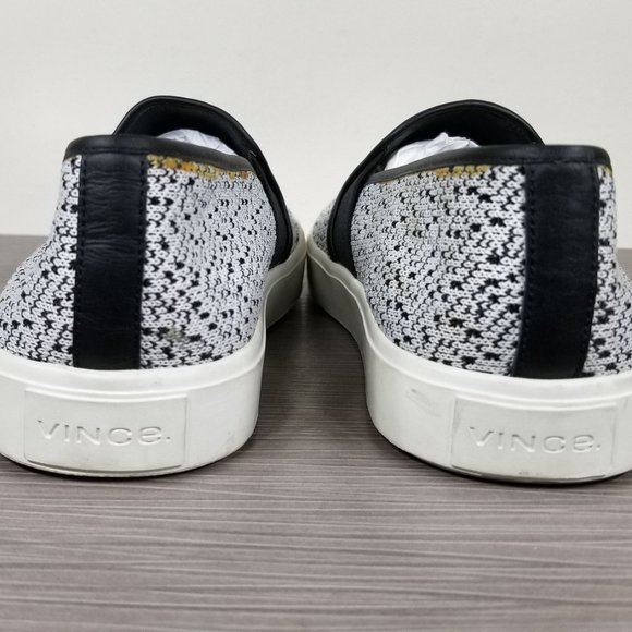 Vince Blair Yeti Knit Slip-On Skate Sneakers, Black & White, Womens Sizes 9 & 10 - Picture 5 of 9